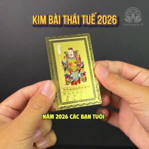 Kim bài thái tuế 2026 bỏ ví ốp điện thoại mang lại may mắn tài lộc cho 5 tuổi tý sửu mão ngọ dậu Trầm Hương Hà Xá