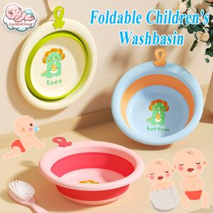 Baby Folding Washbasin Plastic Multipurpose Portable Cartoon Hanging Kids Bath Basin Childrens Tubs