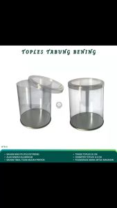 Toples Kue Kering Plastik Jar Toples Tabung Toples Kue Nastar (Isi 1 Set-WTB10)