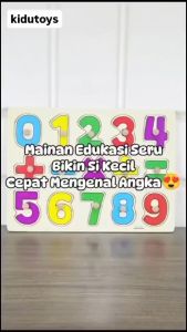 Mainan Anak Puzzle Knob Kayu Angka 0-9 Kidu Toys