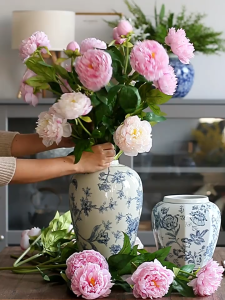 Hoa mẫu đơn Cánh Kép hoa nhân tạo chất lượng cao (2 bông 1 nụ)