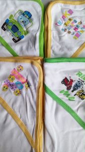 Cotton Hooded Receiving Blanket Wrapper for Newborn Baby Girls & Boys