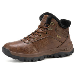 รองเท้าบูทลุยหิมะรองเท้าบูทฤดูหนาวชายของ EsHi รองเท้าบูทหุ้มข้อสำหรับรองเท้าเดินกลางแจ้งกันน้ำเดินทางเดินป่าฤดูหนาวขนาด39-46