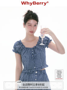 WhyBerry Sweet Style Womens Shirt Halter Neck Short Sleeve Cotton Blend Floral Print Top And Bottom Set Light Colored Spring Summer Outfit