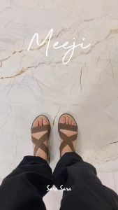 Sandal Sarasara MEEJI Terbaru - Sendal Tali Silang Wanita - Sandal Heel Kekinian | Real Pick (HAKI) | Nyaman & Berkualitas | Size 36-38