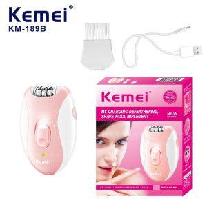Kemei | Kemei Ladys Electric Epilator Two Speed Rechargeable Remover Waterproof Portable Women Shaver for Legs and Bikini Area KM-189B
