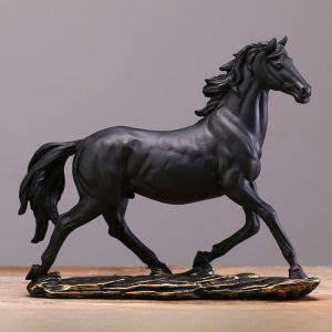 Elegant Black Horse Home Decorations Living Room Study Office Decorative Accessories Moving Business Opening Housewarming Gifts