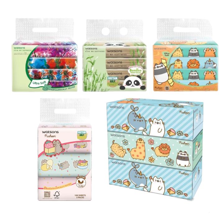 Watsons Travel Tissues Bamboo 3ply x 50s x Pack Lazada