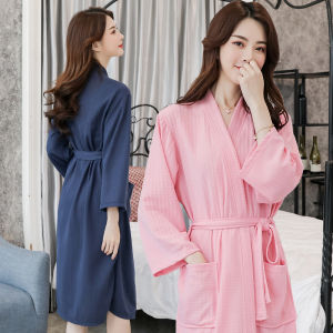 Womens Thin Breathable Absorbent Towel Material Bath Robe Summer Home Clothes Sweet Style One-Piece Polyester Fiber Sleepwear