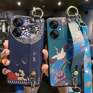 Redmi 13C Silicone Protective Case with Lucky Wristband Full Edge Protection Anti-Fall Matte Soft Shell for Men And Women