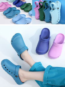 Unrestrained Rose Surgical Slippers Anti-Slip Lab Protection Shoes Soft Bottom Clog for Men And Women Casual Flat Heel EVA
