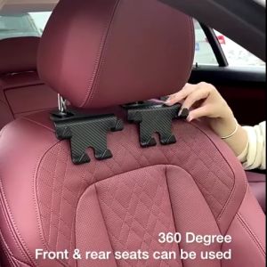 ⚓4 in 1 Car Hook Back Seat Hook 1pc/set Car Seat Hanger Storage Headrest Hooks Phone Holder Shopping Bag Ikat Tepi Gantung Organizer 4 Hook