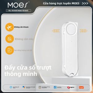 MOES Tuya ZigBee Dụng Cụ Mở Cửa Sổ Trượt Thông Minh Có Ứng Dụng Sạc Năng Lượng Mặt Trời Điều Khiển Từ Xa Hỗ Trợ Alexa Google Home