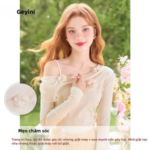 HEYINI | Áo Blouse Chiffon Xẻ Vai Ngọt Ngào