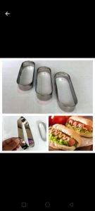 1lusin 12pcs Cetakan roti hotdog stainless steel cetakan roti oval ​Ring cutter hotdog Cetakan kue oval Loyang roti hotdog Cetakan puding oval Cetakan pie oval Cetakan roti lonjong