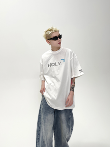 เสื้อยืดคอกลมแขนสั้นผ้าฝ้ายแท้ EAT สำหรับผู้ชายและผู้หญิง ทรงหลวมสบาย ๆ สำหรับฤดูร้อน ปี 2025 เสื้อยืดคอกลมแขนสั้นพิมพ์ลายตัวอักษร