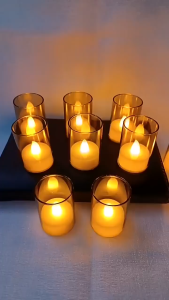 Battery Operated LED Tea Light Candle 4cm x 6cm – Warm White Fairy Lamp Teacup Shape with Battery Included