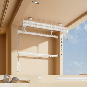 MINGZHI | Hand Crank Indoor Double Layer Lifting Clothes Hanger