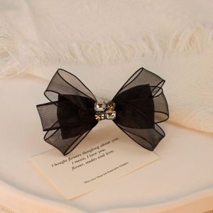 Elegant Black Bow Hair Clip Womens Fashion Hair Accessories New 2025 Back of Head Hair Clips Luxury Sensation Hair Barrettes