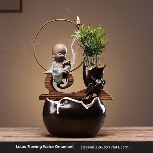 FENGHONGTAO | Ceramic Watermill Fountain Creative Zen Style Ornament