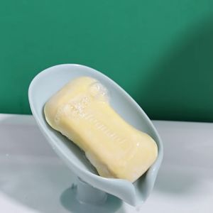 Khay Nhựa Để Xà Phòng Nhà Tắm Có Rãnh Thoát Nước Kệ Giá Xà Bông Để Đồ Hình Lá Sen-HAUSE