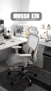 MUSSO E70 Ergonomic Mesh Chair with Adjustable Dual-Wing Lumbar Support And Reversible Armrests