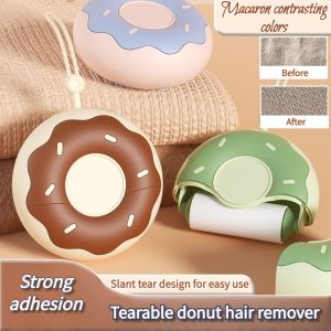 Portable Donut Sticky Hair Remover Tearable Roller Replacement Paper Core Roller Brush Household Sticky Hair Removal Hair Remover甜甜圈粘毛器