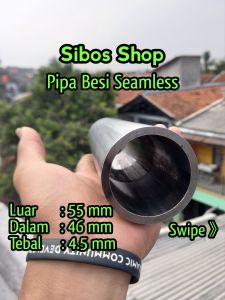 Pipa Besi Seamless Od 55mm Id 46mm Tebal 4.5mm Panjang 10cm sampai 100cm