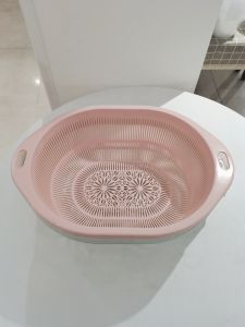 Hũ Rau Nhựa Hai Lớp Lớn Cho Nhà Bếp Rổ Lọc Nước Rổ Đựng Trái Cây Đa Năng Rổ Rửa Rau Lưới Lọc Nước Kiểu Tươi Mới Đơn Giản