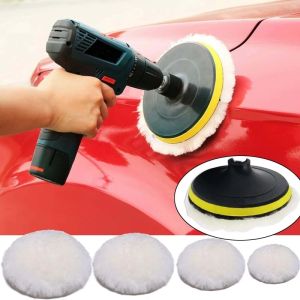 5PCS 3/4/5/6/7 Inches Wool Polishing Disc Car Beauty Waxing Self-Adhesive Disc Imitated Wool Sponge Pad Auto Polisher Sponges Discs