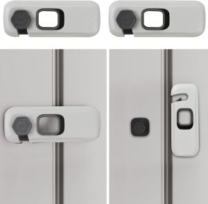 Child Proof Fridge Lock with Sticky Adhesive Pads Baby Safety Locks for Fridges Cabinets Drawers Double Doors