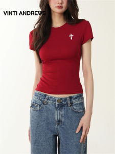 Round Neck Short Sleeve Summer Slim Fit Sporty T-Shirt