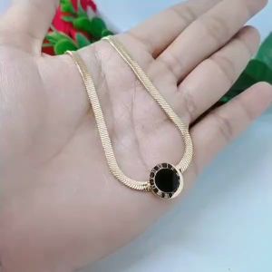 Kalung Titanium Anti Karat Anti Luntur Tidak Mudah Pudar Perhiasan Aksesoris Lapis Emas 1824 Karat G25-13B
