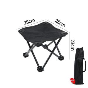 ⑥ Portable Folding Camping Stool Sturdy Steel Frame Durable Oxford Seat For Leisure Beach Hiking Fishing Picnic