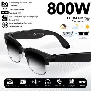 GUHUAVMI | Kính Thông Minh Dành Cho Nam Và Nữ Với Camera 4K HD 8MP Hỗ Trợ Dịch Thuật 140+ Ngôn Ngữ Ghi Hình Video WiFi Gọi Bluetooth Và Tính Năng Âm Thanh.