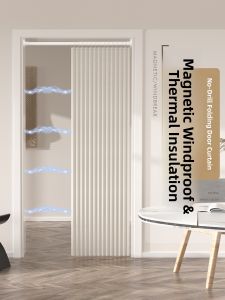 Punch-Free Foldable Door Curtain 2024 New Arrival High-Grade Air Conditioner Anti-Cooling Air Partition Curtain Bedroom Kitchen Aisle Shade Curtain