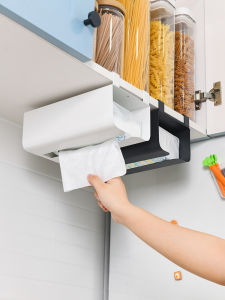 Kitchen Tissue Box Wall Hanging Bathroom Hand Paper Storage Rack Upside down Face Cloth Storage Wall Cupboard Paper Extraction Box Hanging