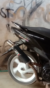 fullset knalpot tzm project samlong coating black doff corong thailand kobra all matic beat Vario