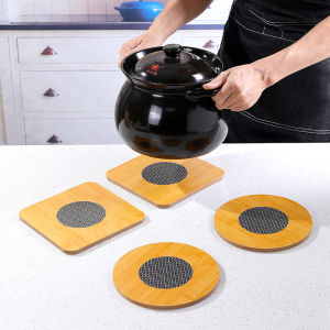 Kitchen Table Mat Heat Resistant Wooden Placemat Washable Drink Cup Coasters Home Kitchen Pot Pad Non-slip Dish Placemat