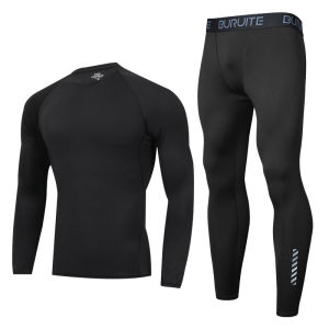 BURUITE | Men Quick-Dry High-Elastic Compression Athletic Tights for Running Basketball Training