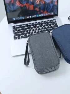 (SG Seller) Double Layers Digital Bag Data Cable Storage Bag Waterproof Mobile Power Headphone Organizer Travel Organizer Multi-functional Storage Box Carry Case
