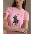 Polo Ralph Lauren Women Pink Pony Cotton Crewneck Tee. 