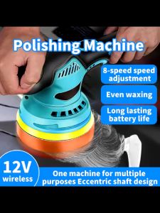 👍🏻👍🏻NERE 5500RPM Car polish machine Cordless Polisher 8 Speed Polishing Machine Waxing Machine rechargeable battery Car Pengilat Kereta