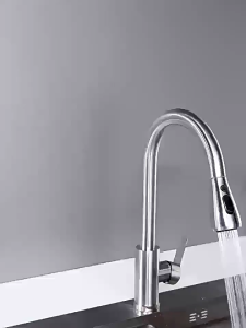 Kitchen Faucet Stainless Steel Spring Pull Out 360°Rotating Extended Hot Cold Mixer Sink Basin Water Tap Extender Home