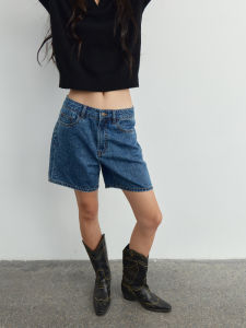 Adoor Basic American Style Weathered Mid-Low Waist Denim Shorts Casual Versatile Summer New Arrival Womens Jeans Shorts