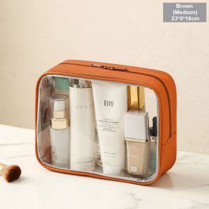 Waterproof Travel Cosmetic Bag in Ins Style with Transparent PVC and Ample Storage C211