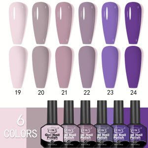 VOKY Gel Nail Polish Set: 6 pieces of vibrant long-lasting alcohol-free gel nail polish for everyday elegance and emotional