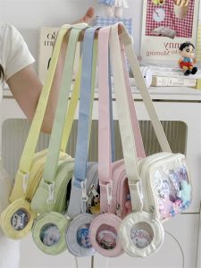 Two-Dimensional Transparent Messenger Bag Japanese Style Ins Preppy Style Small Bag Womens Snack Bar Plate Cartoon Backpack Doll Bag