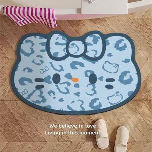 Bathroom Mat Leopard Print KT Cat Silicone Dinosaur Cartoon Bathroom Carpet Absorbent Non Slip Quick Dry Toilet Entrance Bedroom Rug