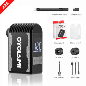 CYCLAMI 120PSI Portable Bike Electric Air Pump Schrader Presta Valve Road MINI Fast Compressor for Bike Schrader Presta Tire A2S